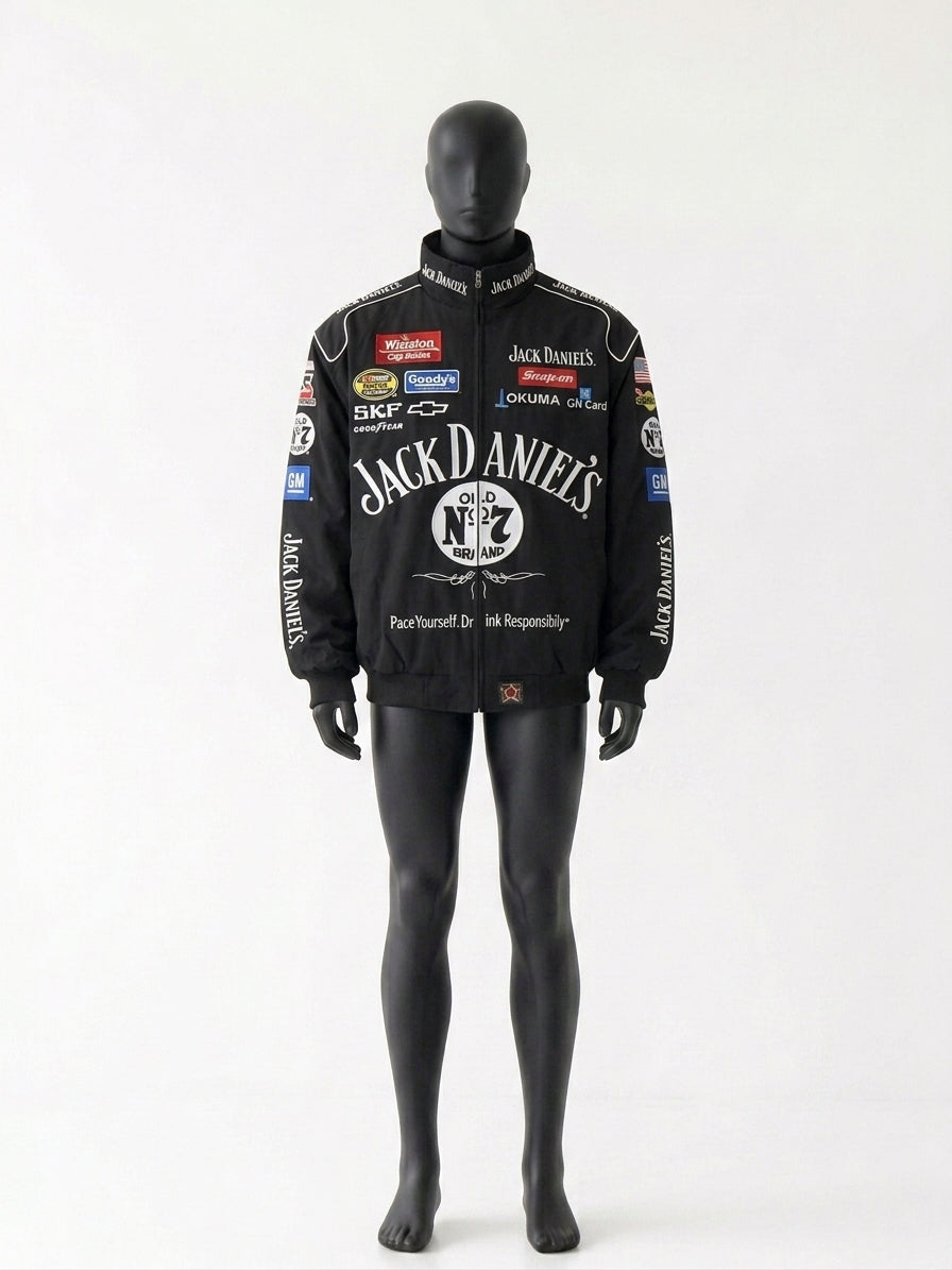 Black f1 inspired vintage JD bomber