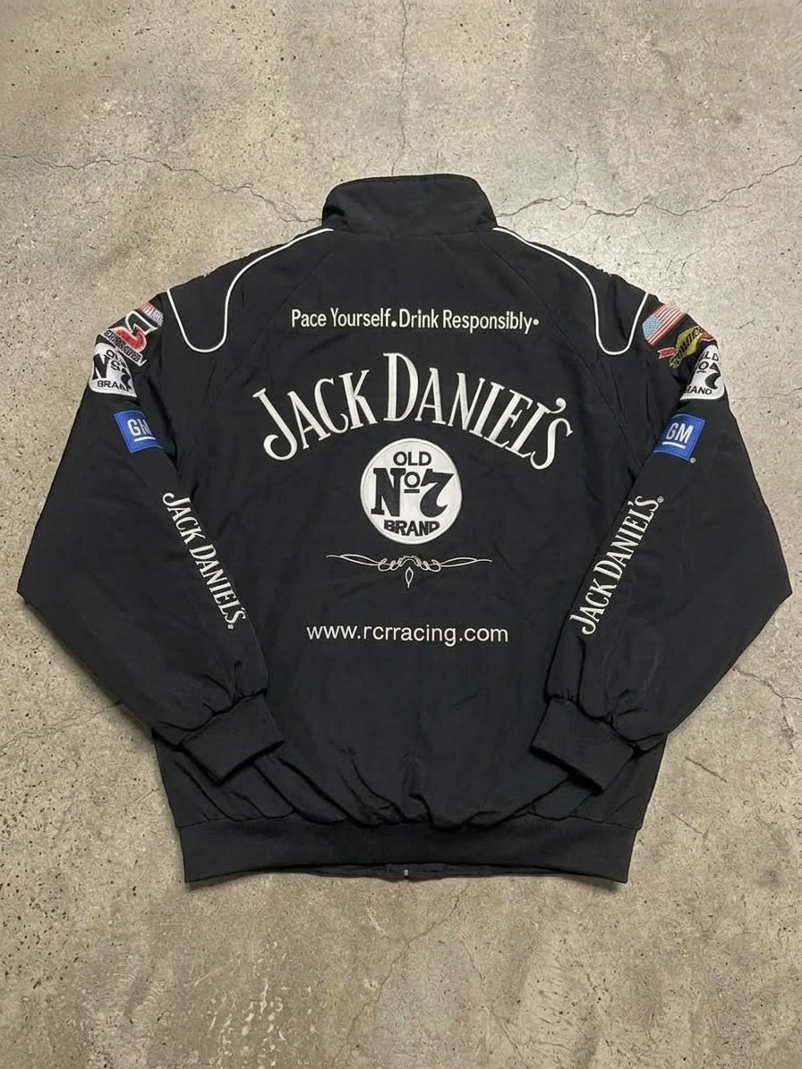 Black f1 inspired vintage JD bomber
