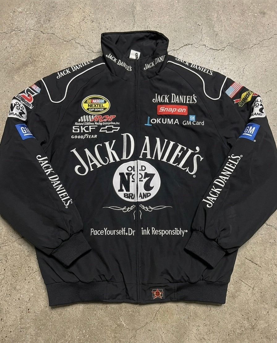 Black f1 inspired vintage JD bomber